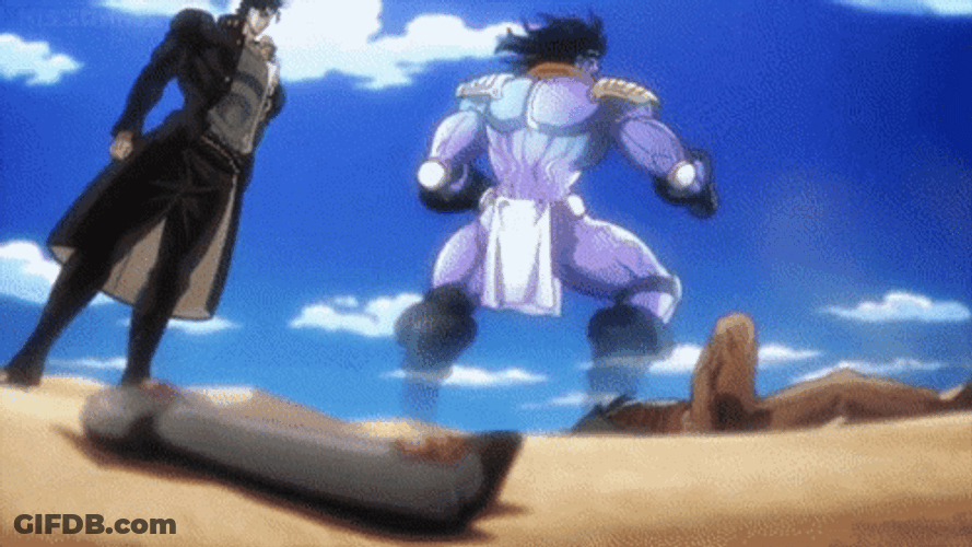 Star Platinum Yells While Sudden Invisible GIF