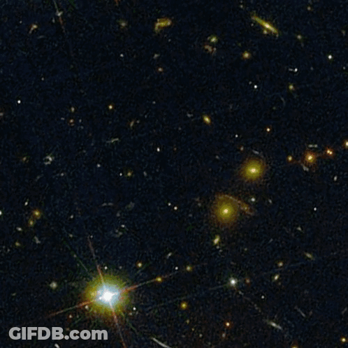 Star Shines Brightly In Dark Space GIF