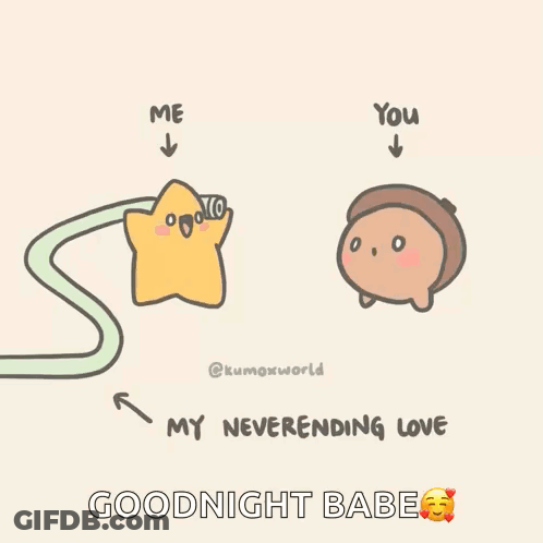 Star Spraying Hearts Saying My Neverending Love GIF