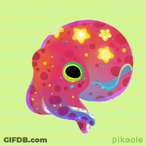 Star Squid Colorful GIF