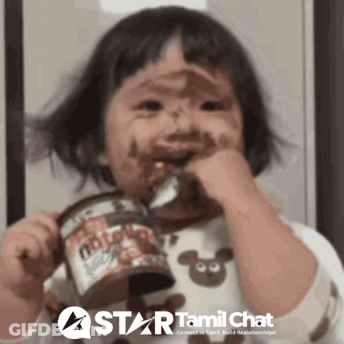 Star Tamil Chat Advertisement Girl Eating GIF