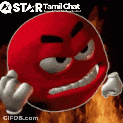 Star Tamil Chat Logo Red Smiley Face GIF