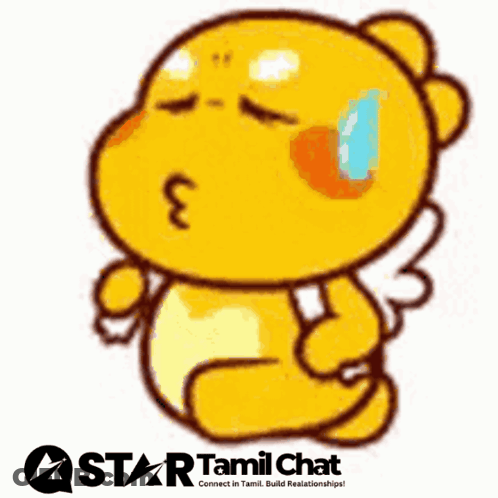 Star Tamil Chat Logo Yellow Cartoon Character GIF