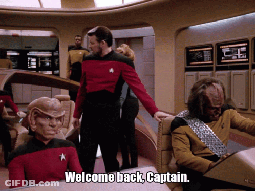 Star Trek Crew Welcome Back Captain GIF