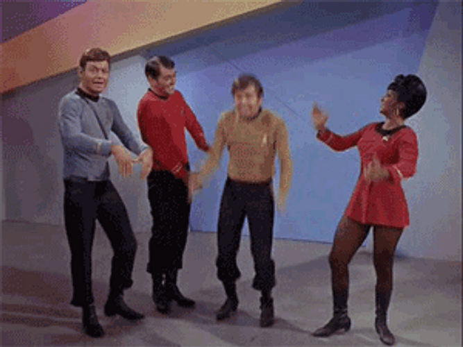Star Trek Jumping Cast GIF
