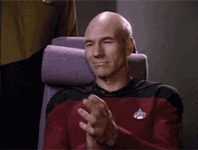 Star Trek Patrick Stewart Clapping Meme GIF