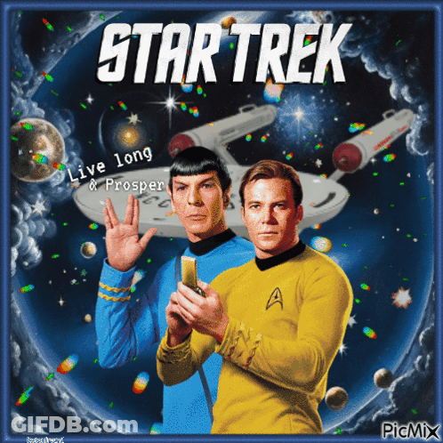 Star Trek Poster With Two Actors GIF
