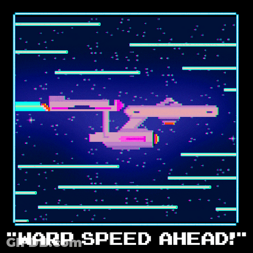 Star Trek Warp Speeding Spaceship GIF