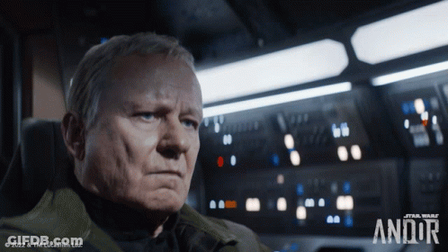 Star Wars Andor Poster Man In Spaceship GIF