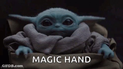 Star Wars Baby Yoda Holding Magic Hand GIF
