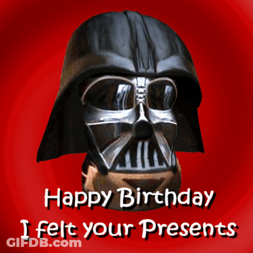 Star Wars Birthday Presents Darth Vader GIF