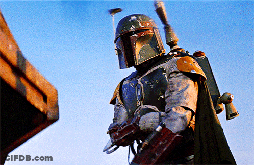 Star Wars Boba Fett Holding Rifle GIF