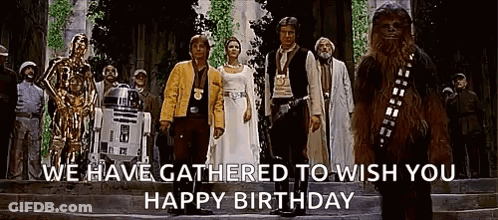 Star Wars Characters Standing On Steps GIF