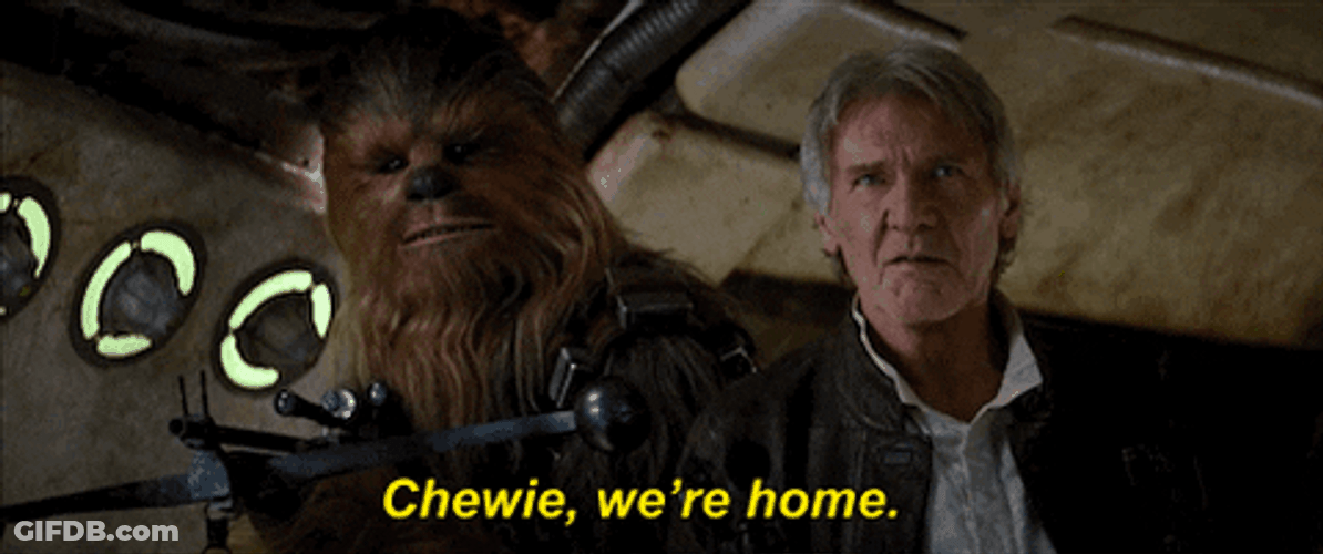 Star Wars Chewie We're Home GIF