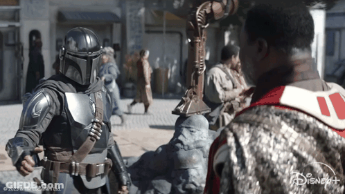Star Wars Costume Man And Another Talking Disney Plus GIF