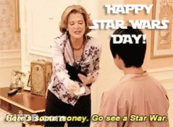 Star Wars Day Greeting Card With Woman And Man GIF