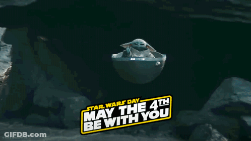 Star Wars Day Poster With Baby Yoda GIF