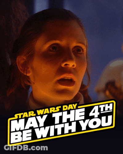 Star Wars Day Poster With Woman GIF