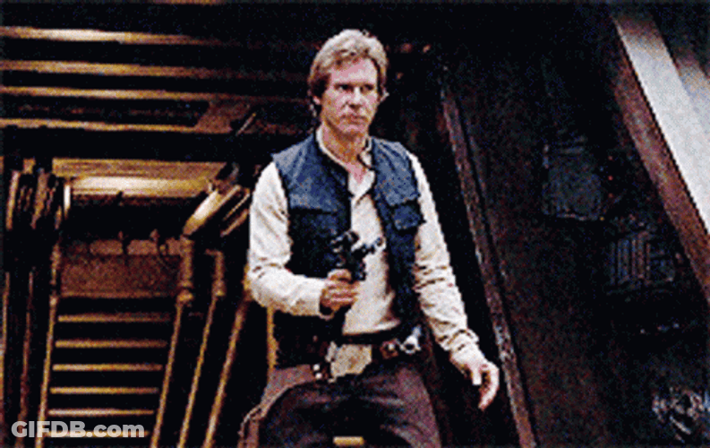 Star Wars Han Solo Holding Gun GIF
