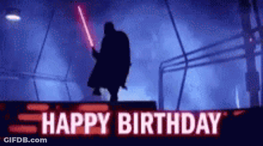 Star Wars Happy Birthday Darth Vader Silhouette Dancing GIF