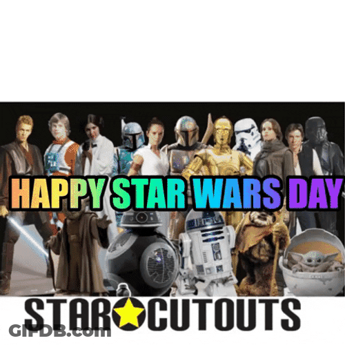 Star Wars Happy Birthday Flashing Cut Outs GIF
