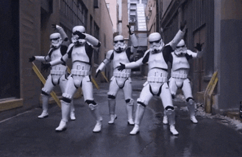 Star Wars Happy Birthday Stormtroopers Mob Dance GIF