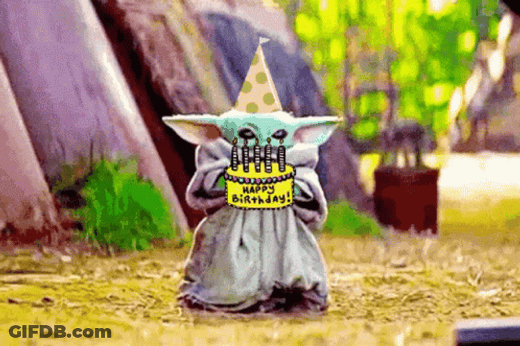 Star Wars Happy Birthday Yoda Cake GIF