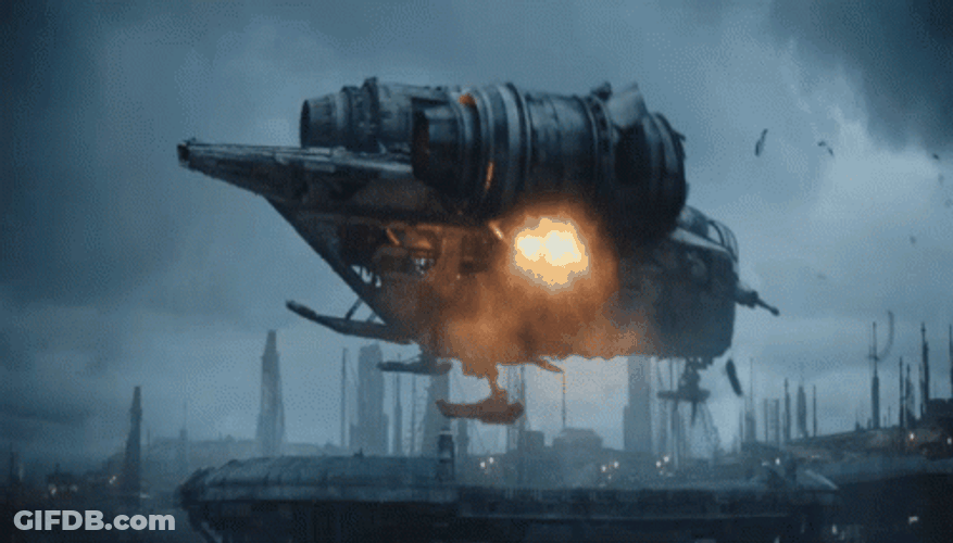 Star Wars Mandalorian Ship Crash And Burn GIF
