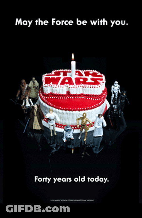 Star Wars Red Cake Happy Birthday GIF