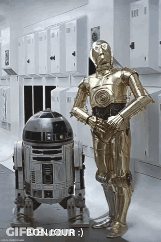 Star Wars Robots Saying Bonjour GIF