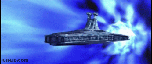 Star Wars Ship Flying Through Blue Light GIF