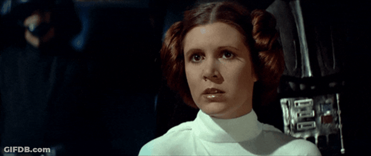 Star Wars Shocked Princess Leia GIF
