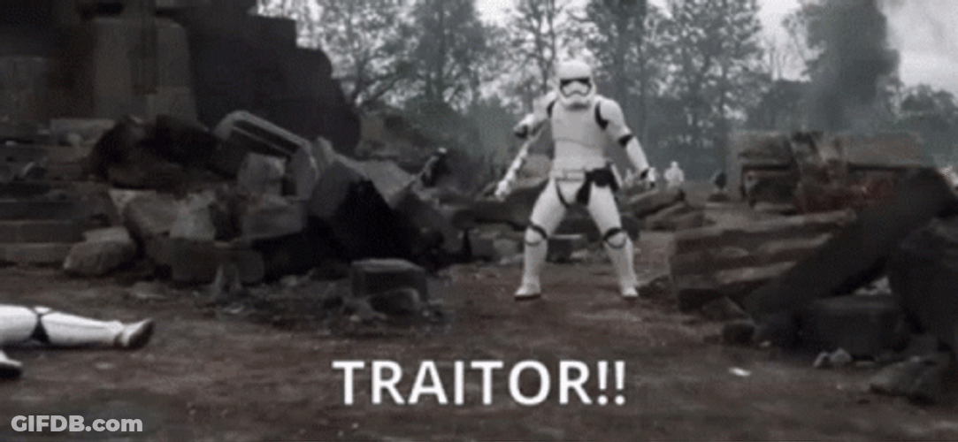 Star Wars The Force Awakens It's Treason Then Storm Trooper Ready To Attact GIF