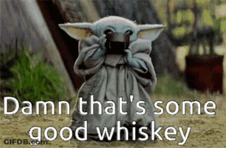 Star Wars Yoda Drinking Whiskey GIF