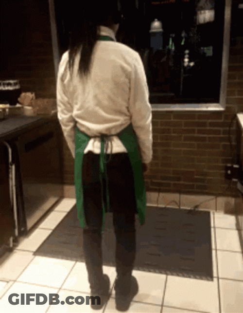 Starbucks Barista Robot Dance GIF