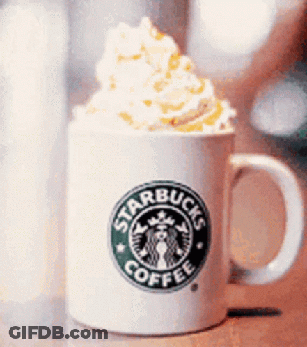 Starbucks Coffee Mug With Whipped Cream GIF