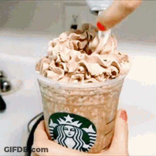 Starbucks Cup With Whipped Cream GIF