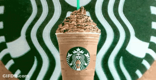 Starbucks Drink With Green Straw GIF