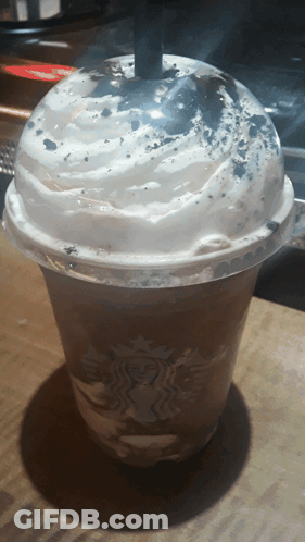 Starbucks Drink With Whipped Cream GIF