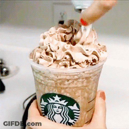 Starbucks Mocha Whip Cream Toppings GIF