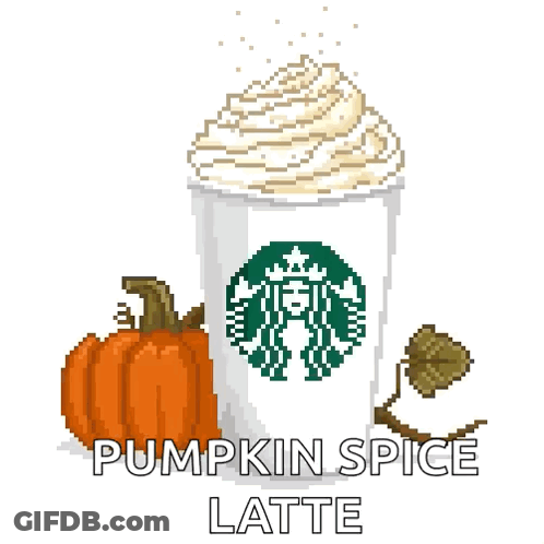 Starbucks Pumpkin Spice Latte With Whipped Cream And Pumpkin GIF