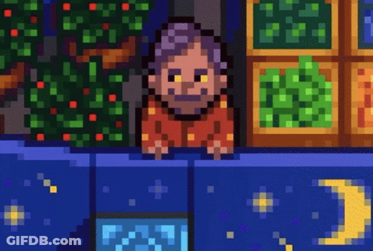 Stardew Valley Character Waiting At Night Market GIF