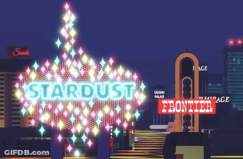 Stardust Sign Lit Up At Night GIF