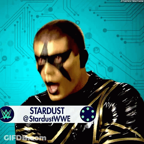 Stardust Wrestler In Black And Gold GIF