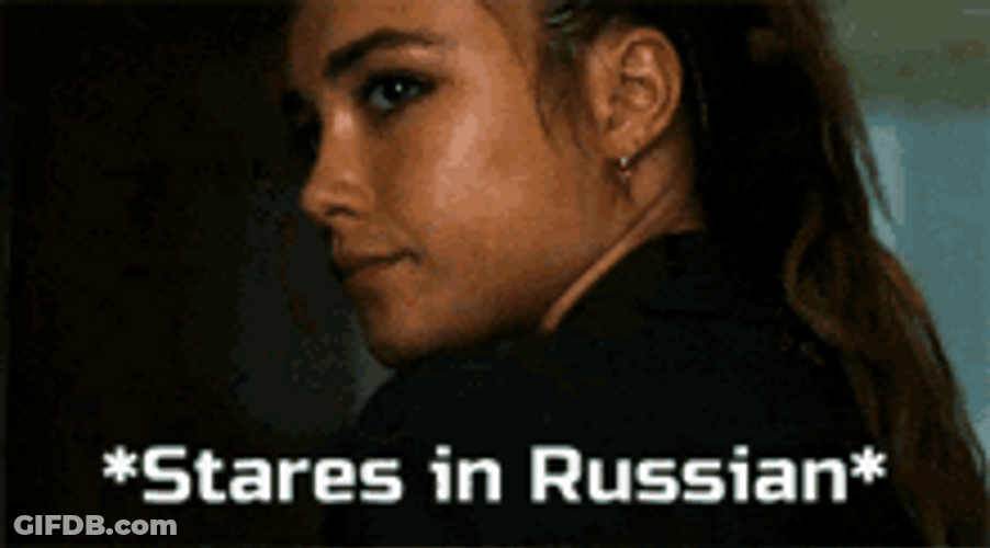 Stares In Russian Florence Pugh GIF