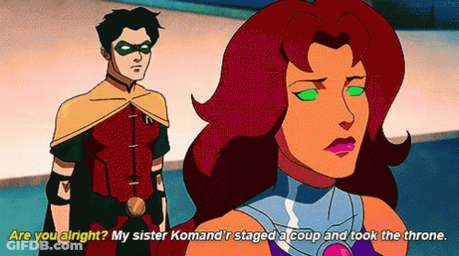 Starfire And Robin Are You Alright GIF