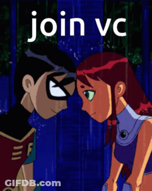 Starfire And Robin Join VC GIF