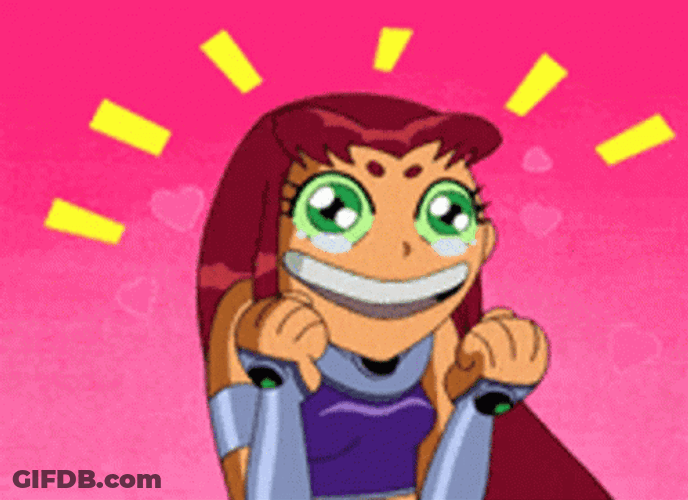 Starfire Excited Face GIF