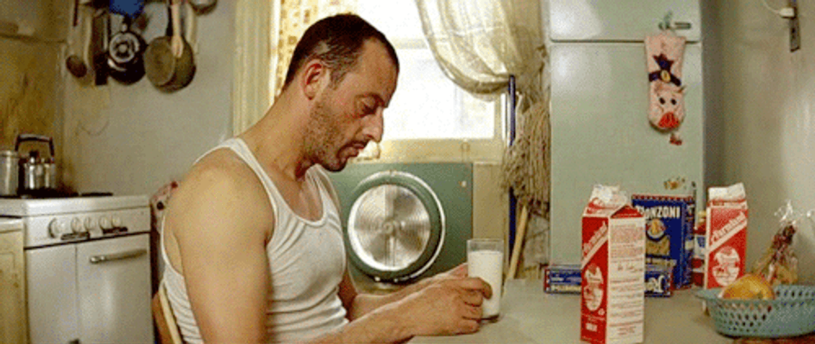 Staring At Glass Of Milk GIF