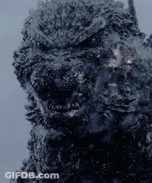 Staring Godzilla Minus One GIF